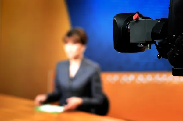 Recording in TV studio — Stock Photo, Image