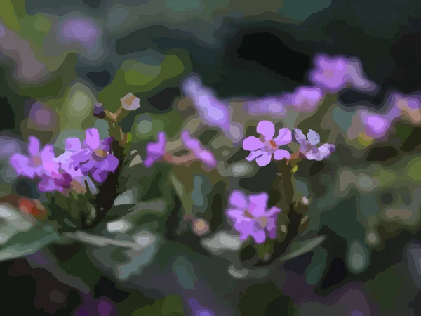 Illustration Beautiful Purple Flowers Garden — Archivo Imágenes Vectoriales