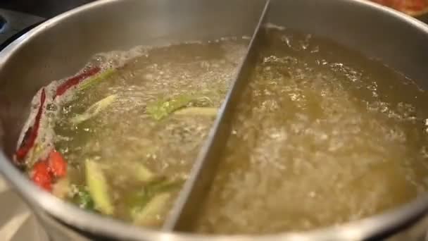 Sukiyaki Oder Shabu Und Gemischtes Gemüse Einem Topf Mit Kochender — Stockvideo