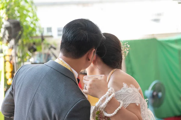 Невеста Жених Пары Которые Видят Стильные Лица Свадебные Фото Акции — стоковое фото