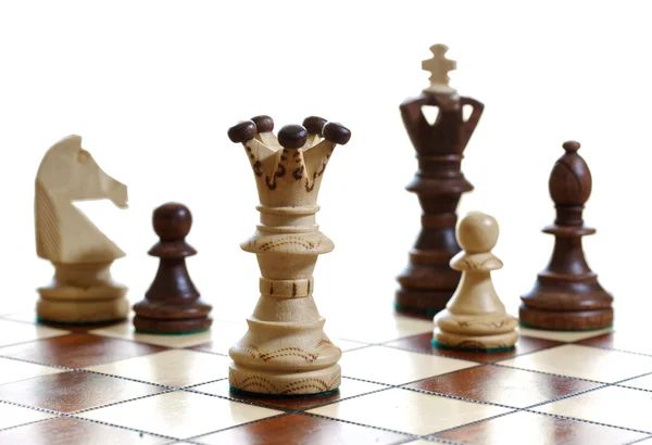 Chess pieces on board — Stock Photo, Image