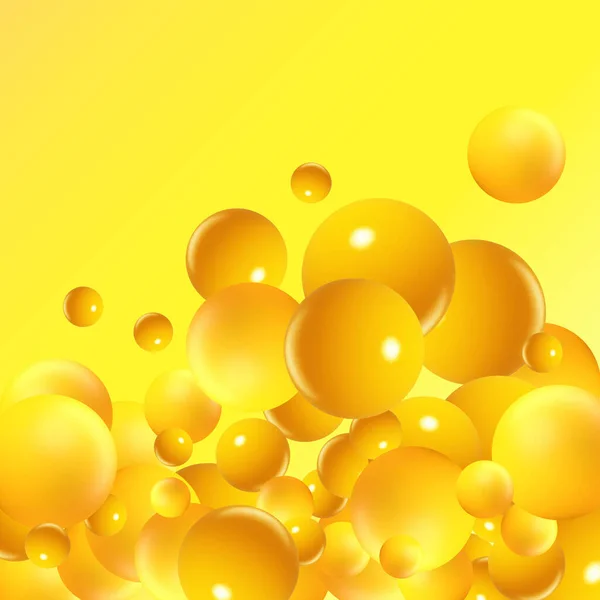 黄色の球体 3Dレンダリング 広告用イラスト 近代的背景 — ストックベクタ