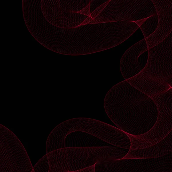 Неоновая Красная Волна Черном Фоне Современный Дизайн Макета Свободное Место — стоковый вектор