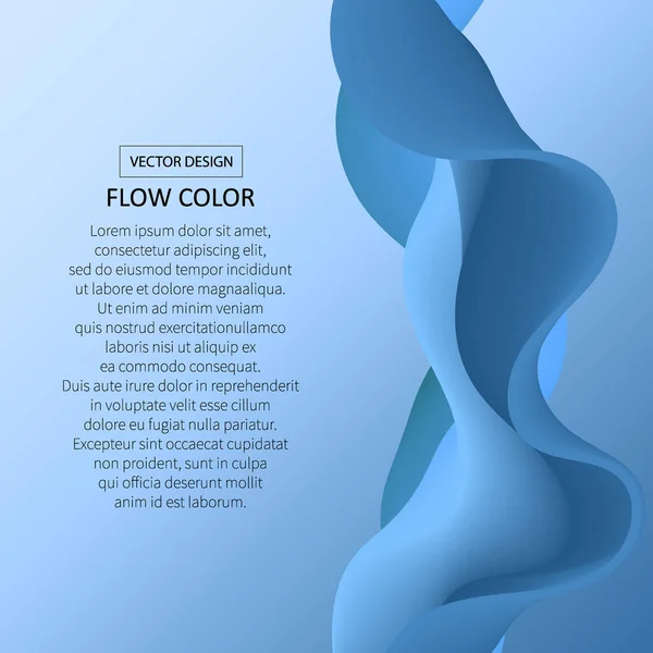 Blaue Flüssigkeitslinien Abstrakte Welle Moderne Designvorlage — Stockvektor