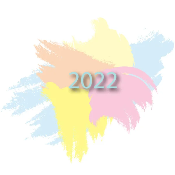 Golpes Pastel Fondo Abstracto 2022 Año — Vector de stock