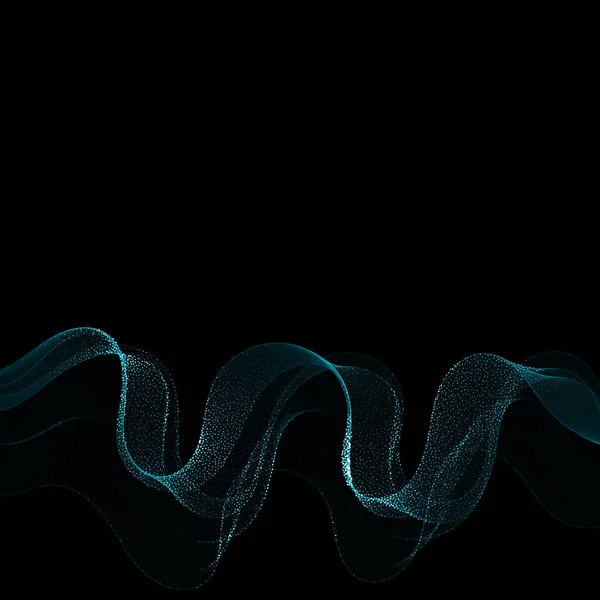 Blå Neonvåg Med Glitterpartiklar Festlig Bakgrund — Stock vektor