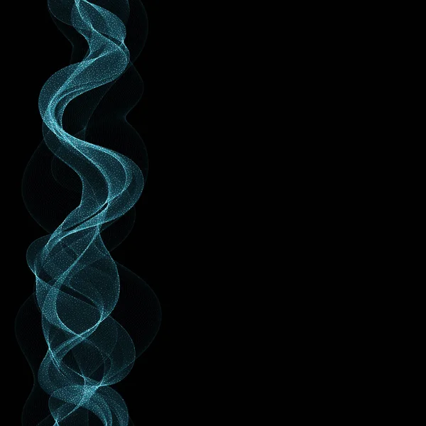 黑色背景上的新抽象蓝波 — 图库矢量图片
