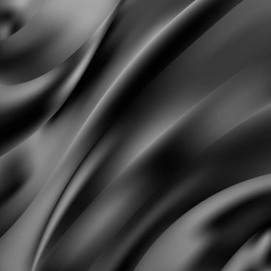 Soyut Siyah Saten Kumaş Kumaş Kumaş Kumaş Kırışık Dalgalı Katlı Kumaş arka plan. Yumuşak dalgalar ve buruşuk kağıdın rüzgarda dalgalanan dokusu. nesne, resimleme