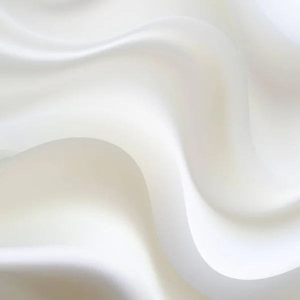 Beyaz Kırışık Kumaş Sıvı Dalga Grunge Ipeği Dalgalı Katlar Saten — Stok Vektör