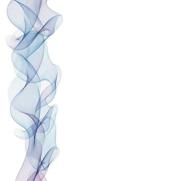 要旨滑らかな色波 曲線の流れ青の動き図 煙のデザイン — ストックベクタ