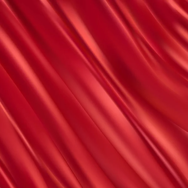奢侈品红色面料或液体波纹或波纹褶皱磨丝质感缎子天鹅绒材料 — 图库矢量图片