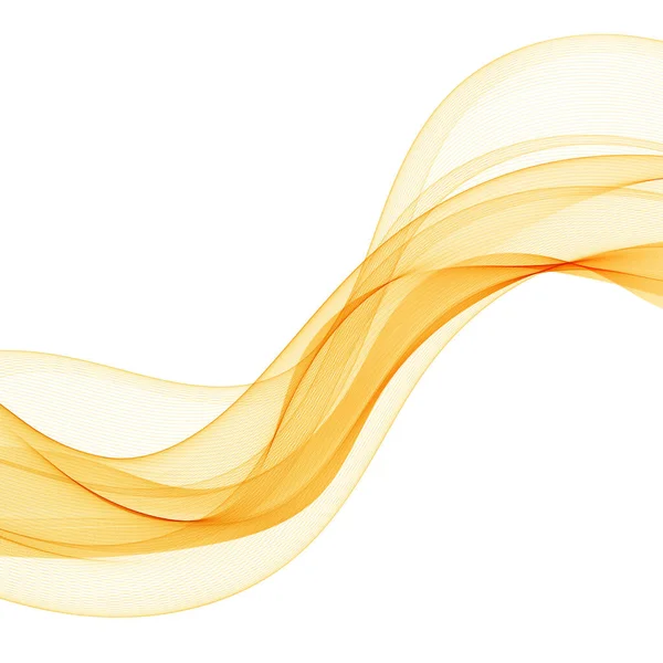 Апельсиновая Абстрактная Волна Кривые Изолированы Белом Фоне Элемент Дизайна Макет — стоковый вектор