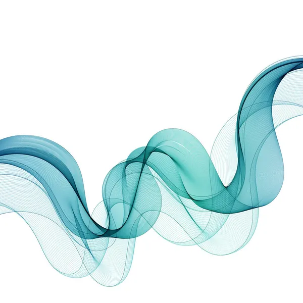 Blaue Abstrakte Welle Kurven Isoliert Auf Weißem Hintergrund Gestaltungselement Layout — Stockvektor