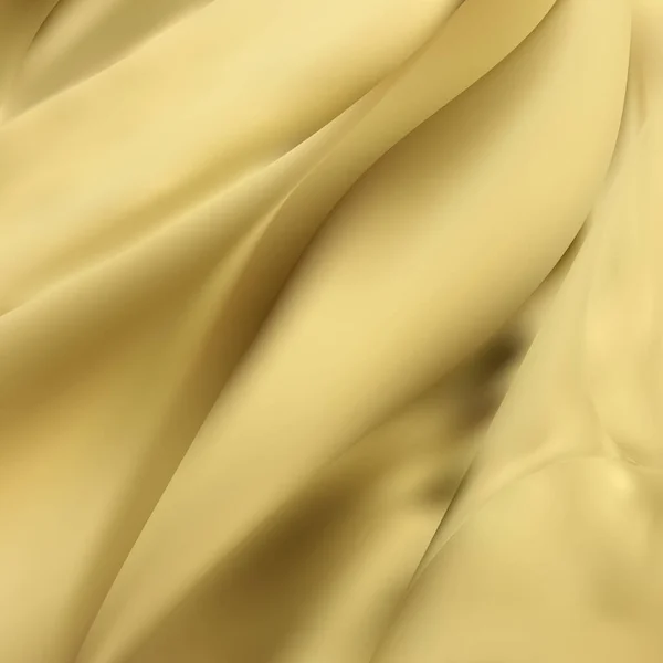 Piękny Złoty Jedwab Drapery Tło Tekstylne Ilustracja — Wektor stockowy