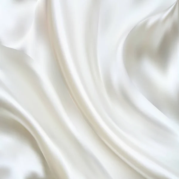 White Satin Silky Cloth Fabric Textile Drape Crease Wavy Folds — 스톡 벡터