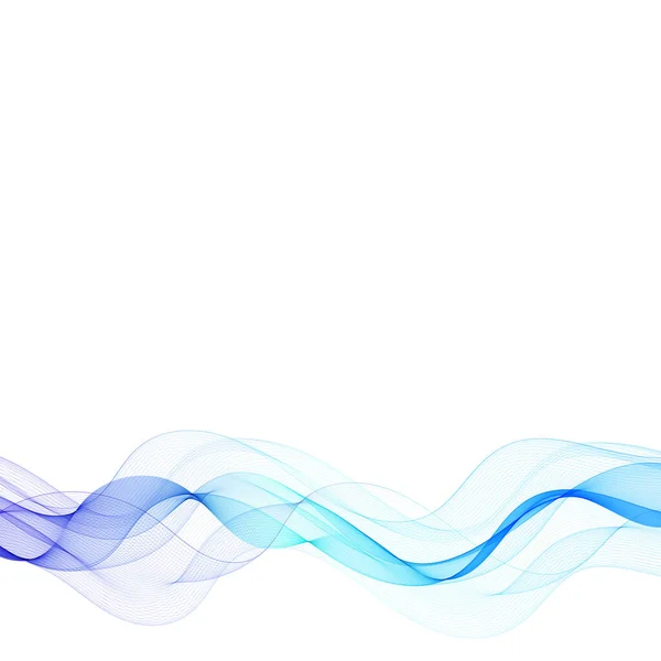Onde Couleur Lisse Abstraite Illustration Mouvement Flux Courbe Bleue Design — Image vectorielle