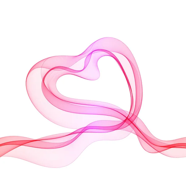 赤ピンク色の明るいカラフルな波 抽象的なデザイン要素 — ストックベクタ