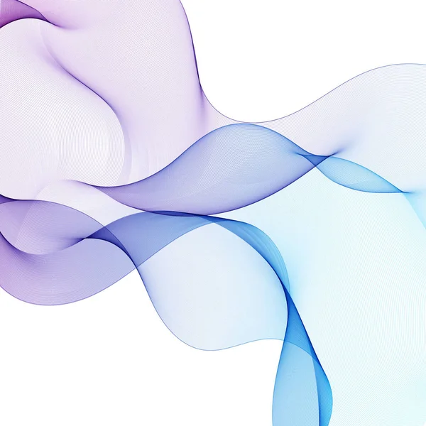Onda Color Lisa Abstracta Curva Flujo Azul Movimiento Ilustración Diseño — Vector de stock