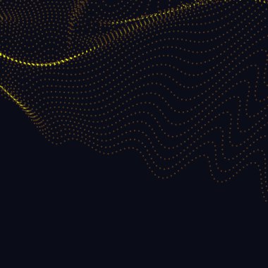 Altın noktalı dalga deseni. Tasarım elemanı. Vektör soyut arkaplanı.