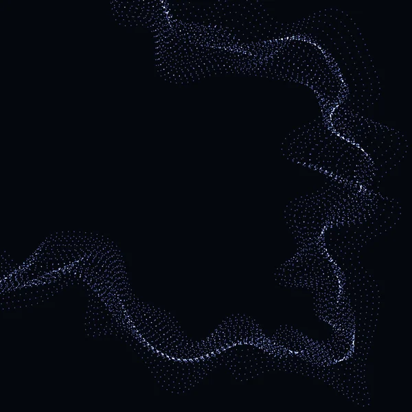 Абстрактний Фон Блакитної Частки Поточна Хвиля Крапковим Пейзажем Структура Цифрових — стоковий вектор