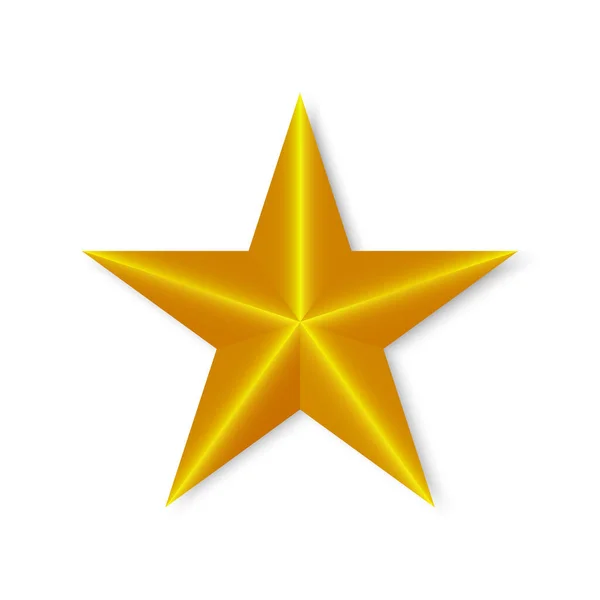 Estrella Dorada Con Sombra Elemento Diseño Clase Premium — Archivo Imágenes Vectoriales