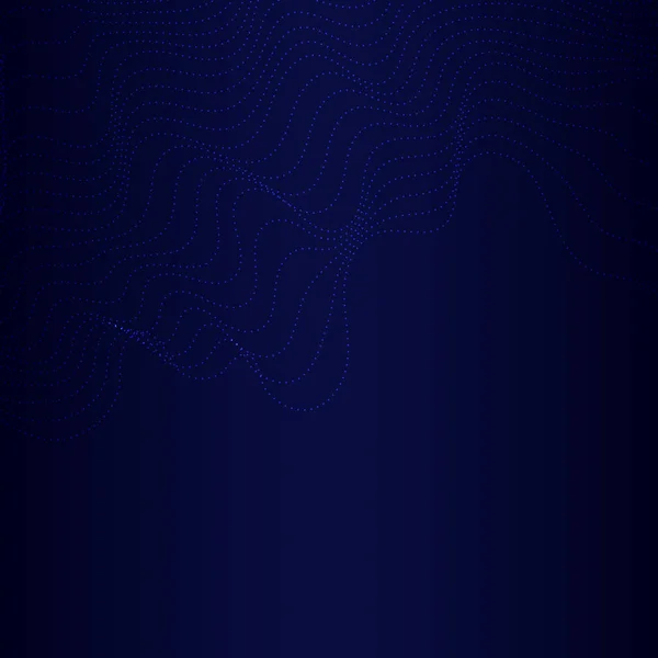 Dark Blue Background Wave Dots Vector Illustration — Stock vektor