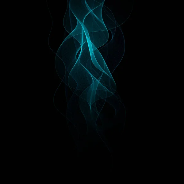 Onde Bleue Sur Fond Noir Élément Conception — Image vectorielle