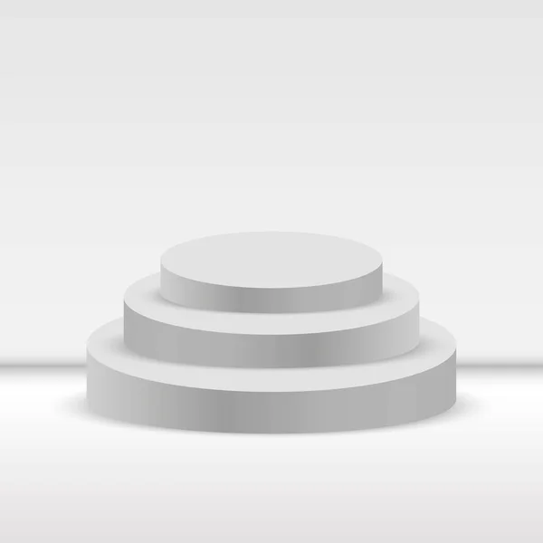 Three Tiered Podium Template Gray Colors Decoration Element — Vettoriale Stock