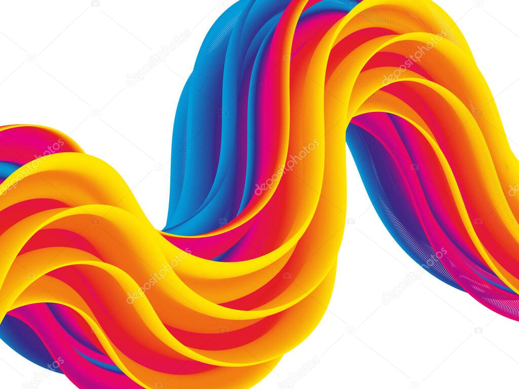 Realistic 3d wave. abstract vector background. layout for presentation or advertising.