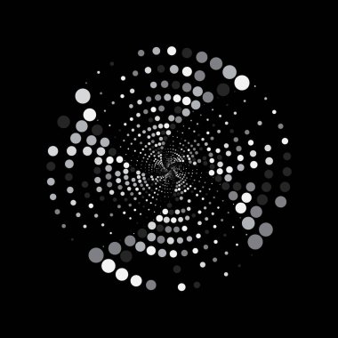Gri noktalı çizgilerin spiral arka planı. Örnek.