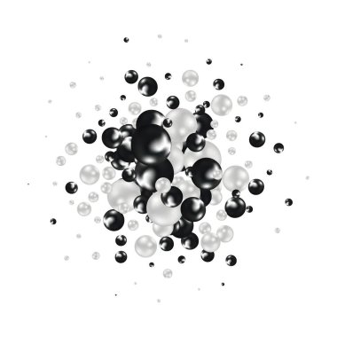 Cilt 3 boyutlu dalga. Sunum için düzenleme. Tasarım elemanı. Siyah ve gri toplar.