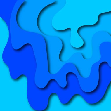 Soyut mavi kağıt kesme arkaplanı. Tasarım elemanı. Sunum şablonu, reklam afişi.