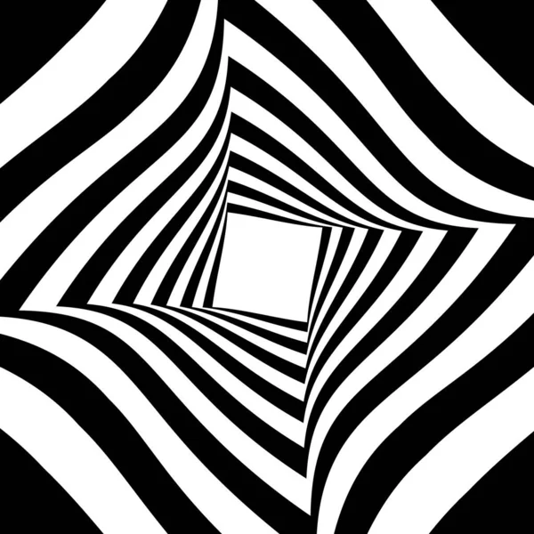 Une Illusion Optique Spirale Noire Blanche — Image vectorielle