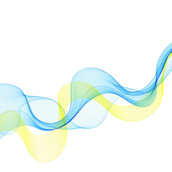 Blue Yellow Wave Pattern Abstract Vector Wave Design Element Symbol — Stockový vektor