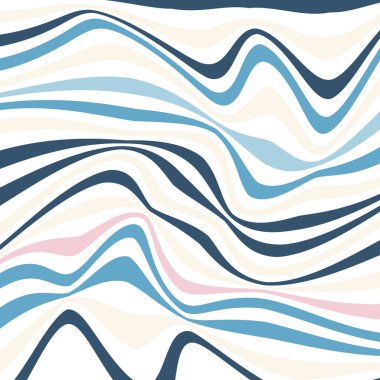 Soyut renkli dalga dokusu akışkan su 3D illüzyonu. Grafik çizgisi sanatı.