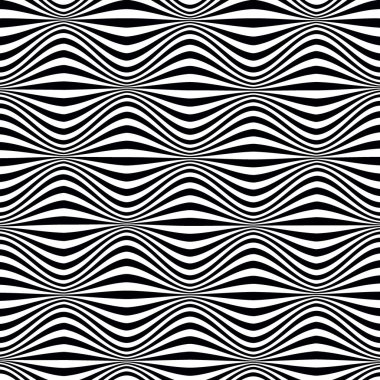 Illusion lines of movement Curve lines of abstract whith waves black and white