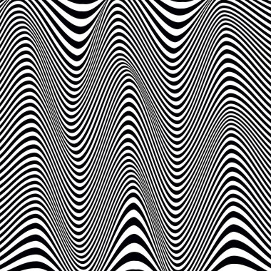 Illusion lines of movement Curve lines of abstract whith waves black and eps 10