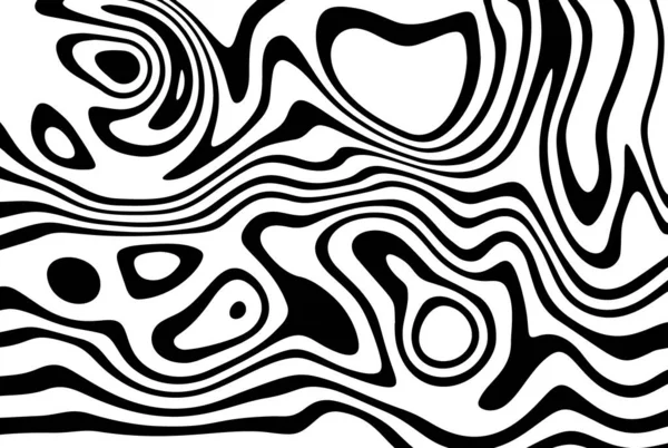 Cover Poster Waves Vibrations Optical Illusions Abstract Curved Black White — Vetor de Stock