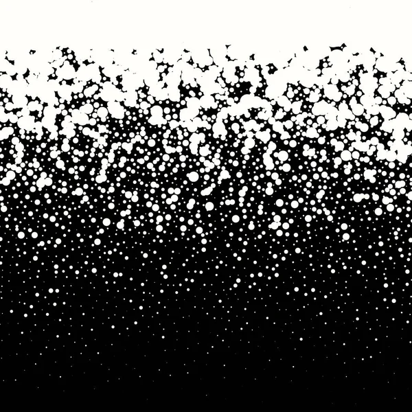Falling White Circles Black Background Abstract Background Falling Snow Christmas — Stok Vektör