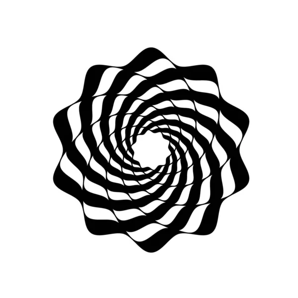 Illustration Art Optique Graphique Abstrait Fond Vague Design Noir Blanc — Image vectorielle