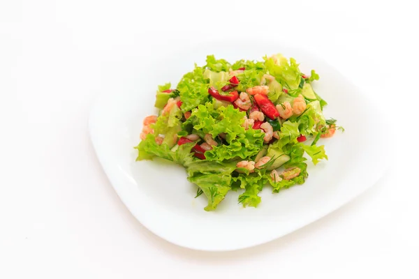 Leichter Salat mit Garnelen — Stockfoto