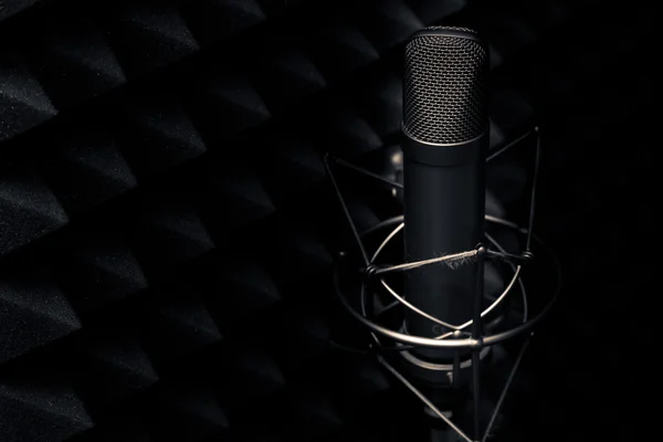 Studio microfoon, opnamestudio. — Stockfoto