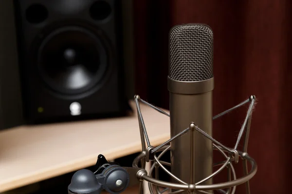 Studio microphone, recording studio.