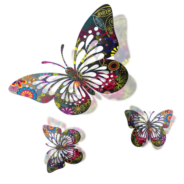 Красиві різнокольорові метелики — стокове фото