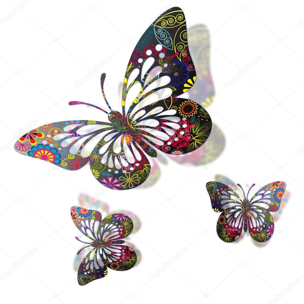 Beautiful multicolored butterflies