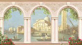 pohled z okna do Benátek.