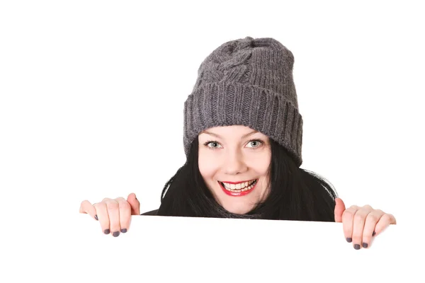 güzel bir kadın tutarak boş başlık sayfası