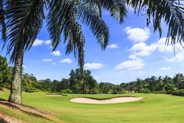 Doğa Manzaralı golf sahası yakınında pattaya Tayland