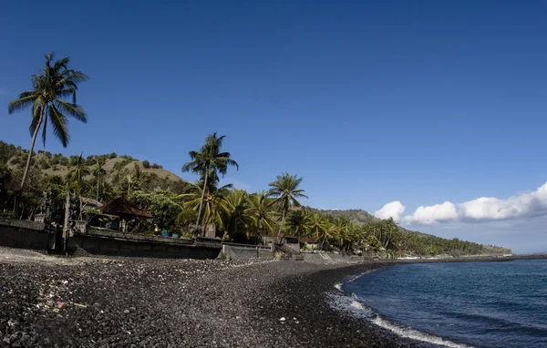 Bali tropikal siyah kum plaj