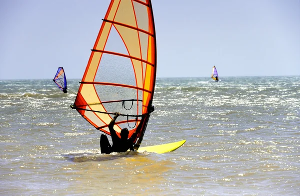 Man windsurfing in Morocco — Stock Photo, Image